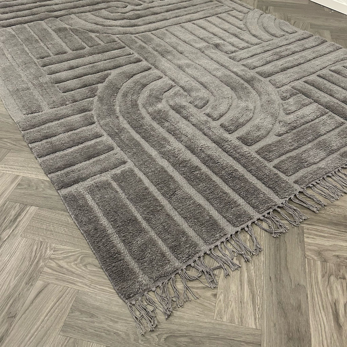Brinker Overseas Grey Vloerkleed - 170x240cm - QF Living