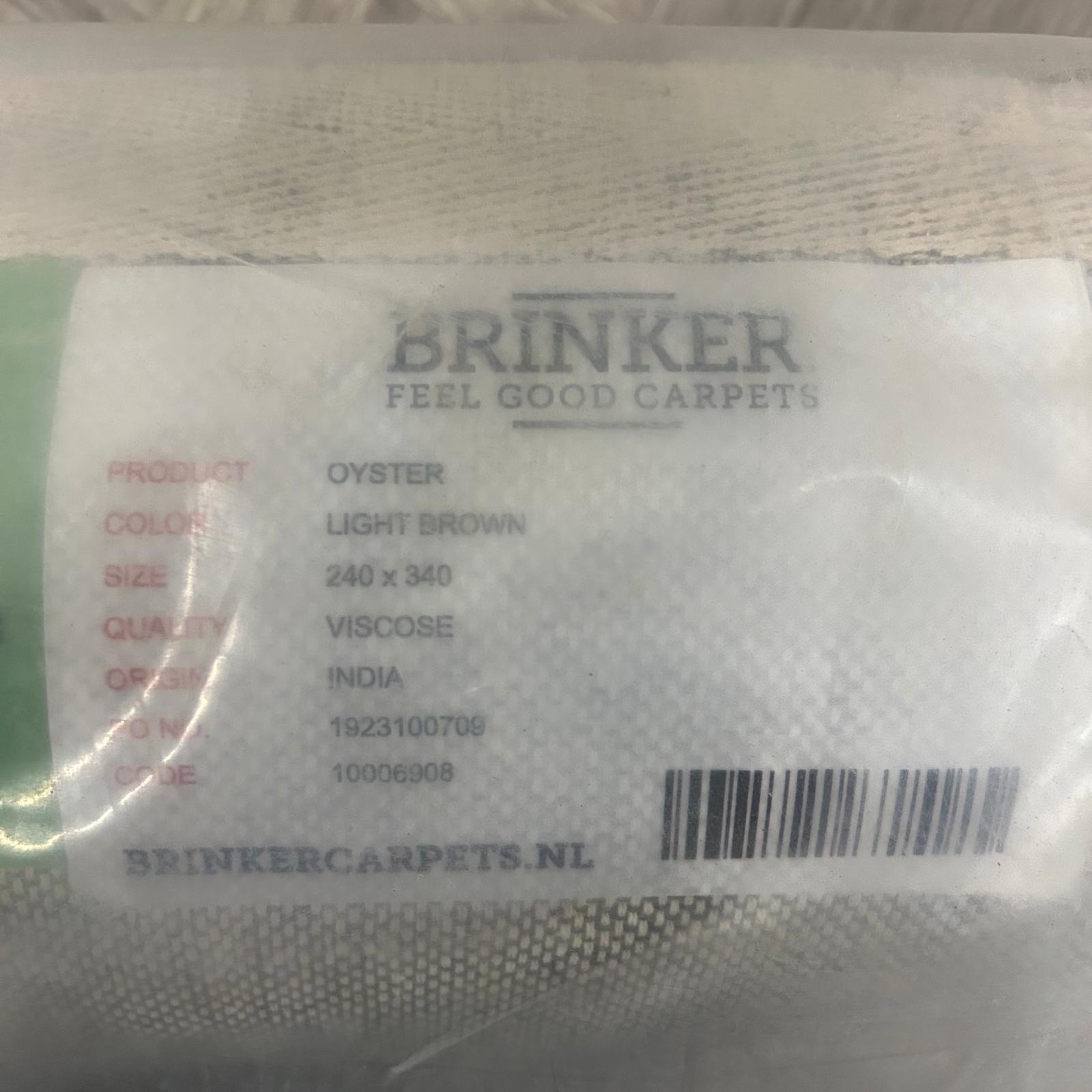 Brinker Oyster Light Brown Vloerkleed - 240x340cm - QF Living
