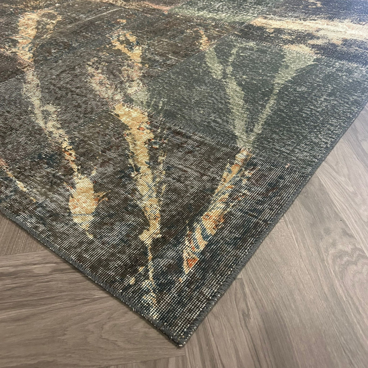 Brinker Patchwork Dark Green Splash Vloerkleed - 250x300cm - QF Living