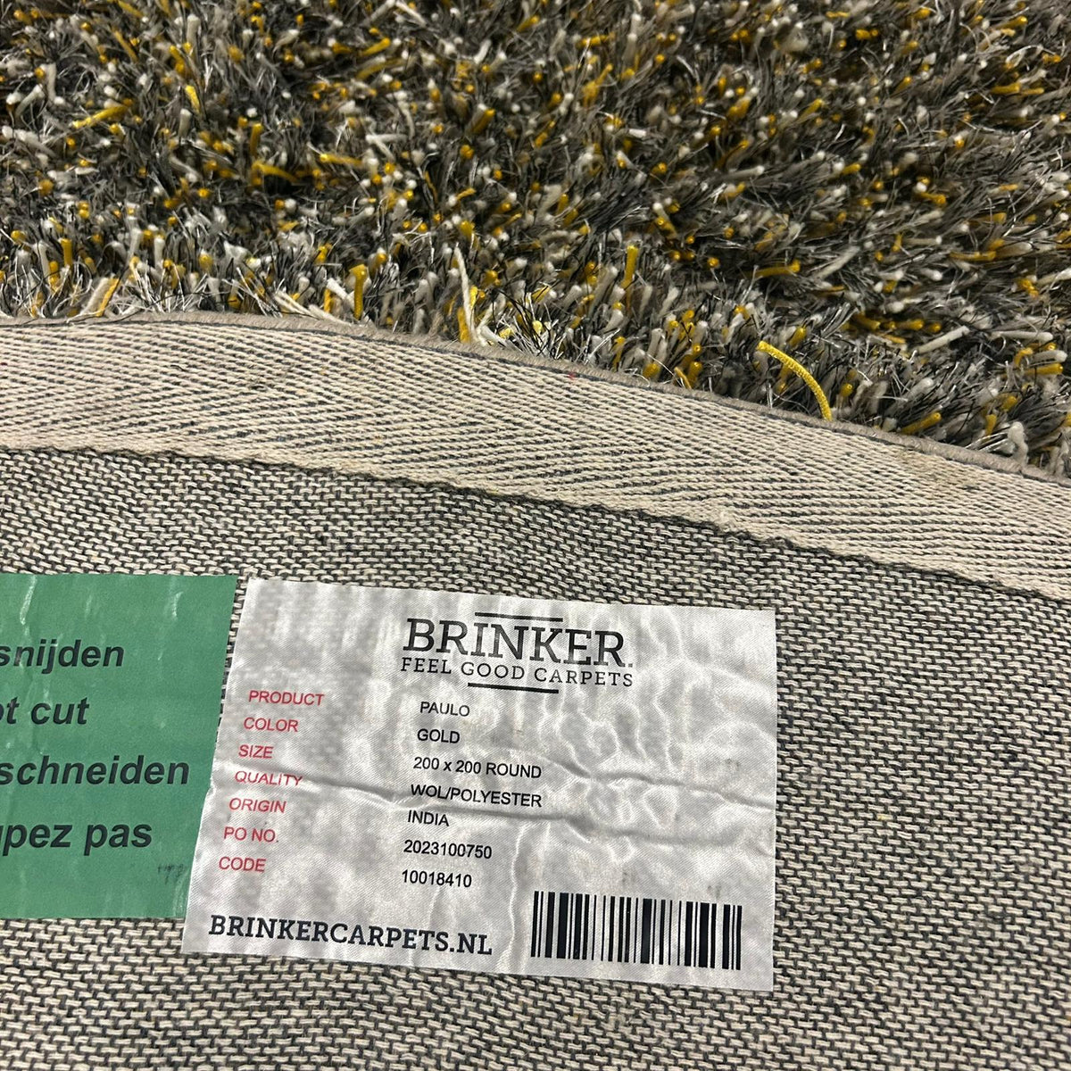 Brinker Paulo Gold Vloerkleed - 200x200cm - QF Living