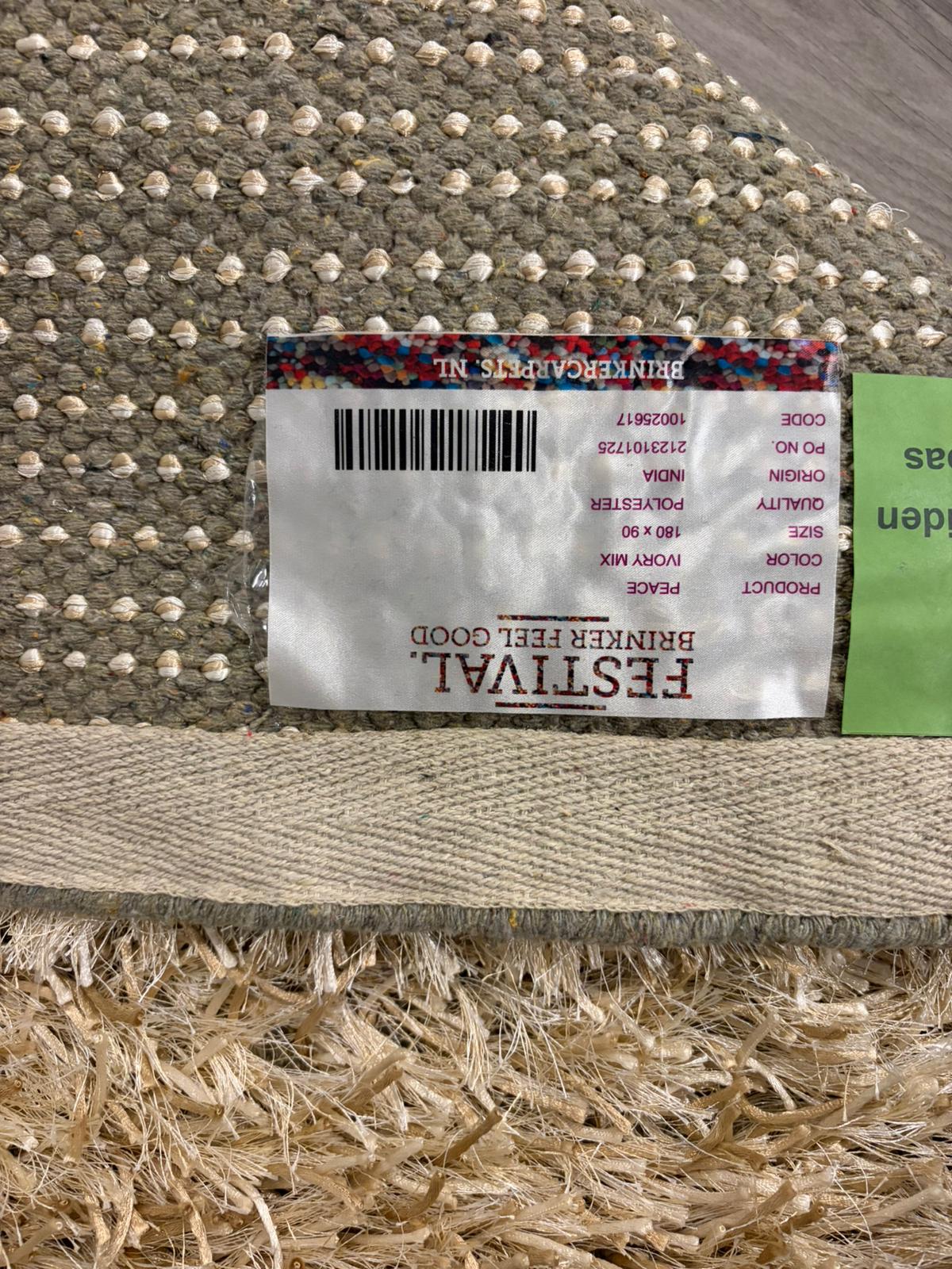 Brinker Peace Ivory Mix Vloerkleed - 180x90cm - QF Living