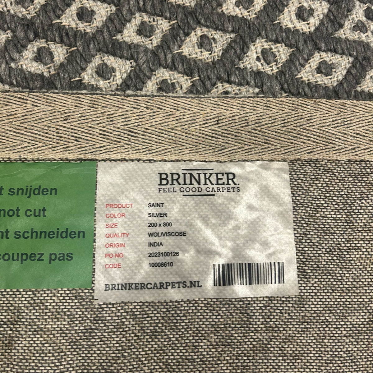 Brinker Saint Silver Vloerkleed - 200x300cm - QF Living