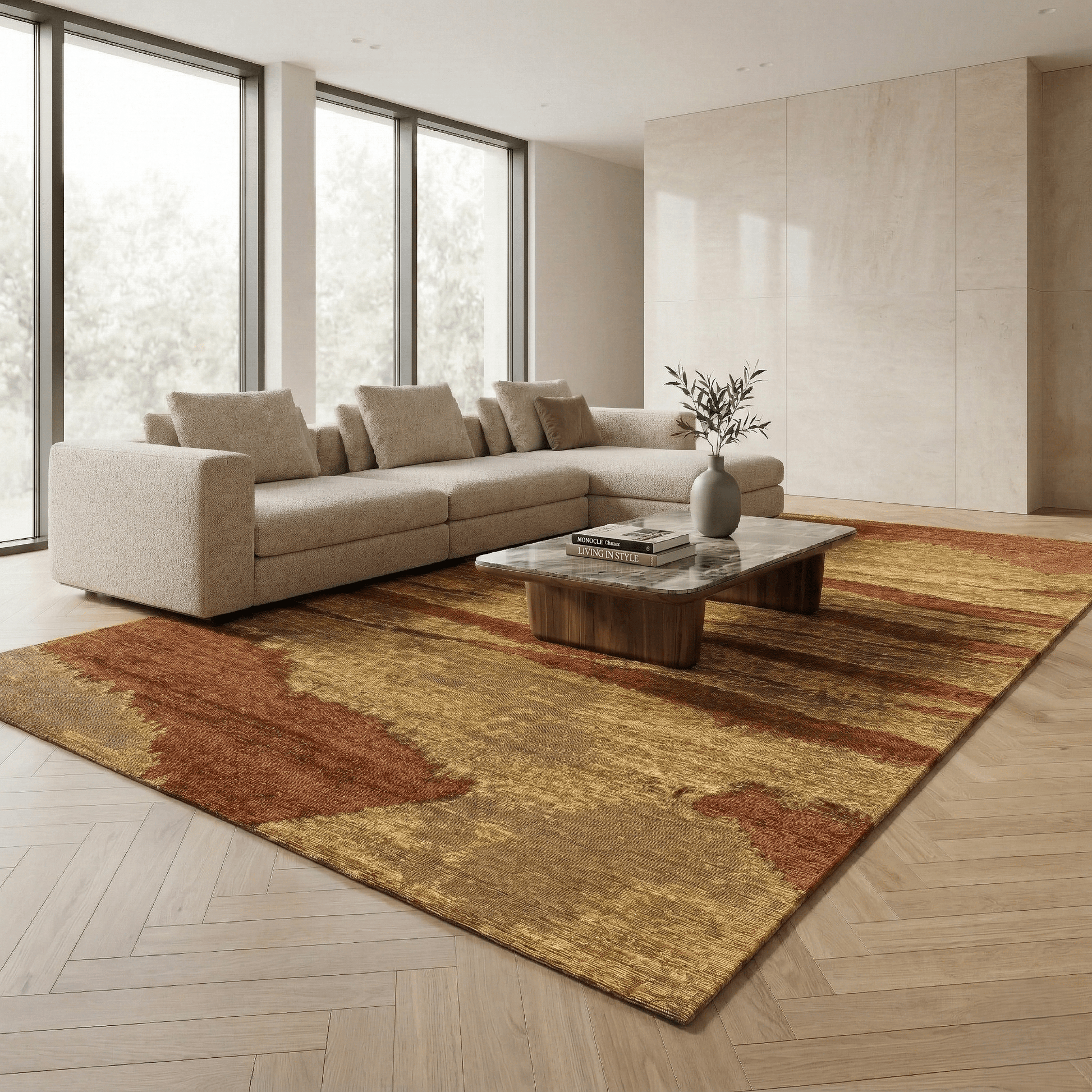 Montel Bonnier Cognac Vloerkleed - 200x300cm - QF Living