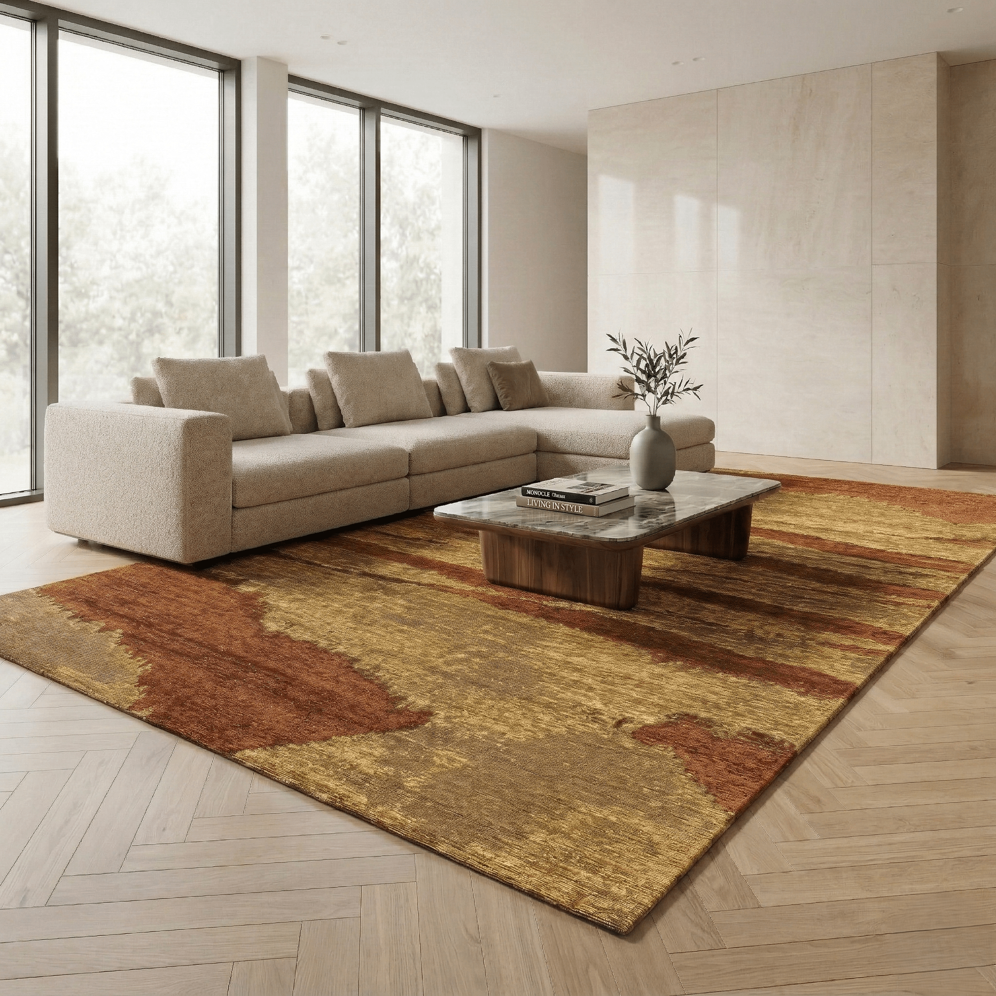 Montel Bonnier Cognac Vloerkleed - 200x300cm - QF Living