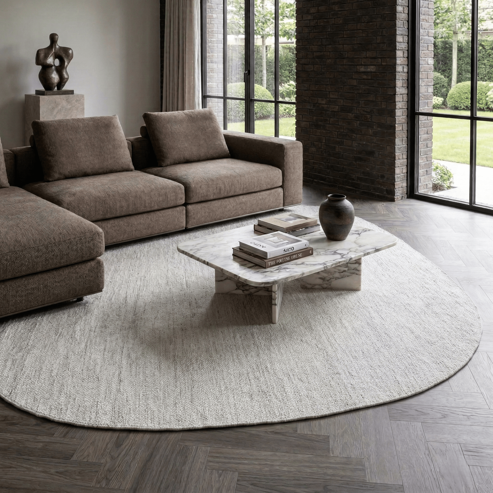 Montèl Circulair Ivory Stone Vloerkleed - 320x280cm - aanzicht 1 - Vloerkleden Koning