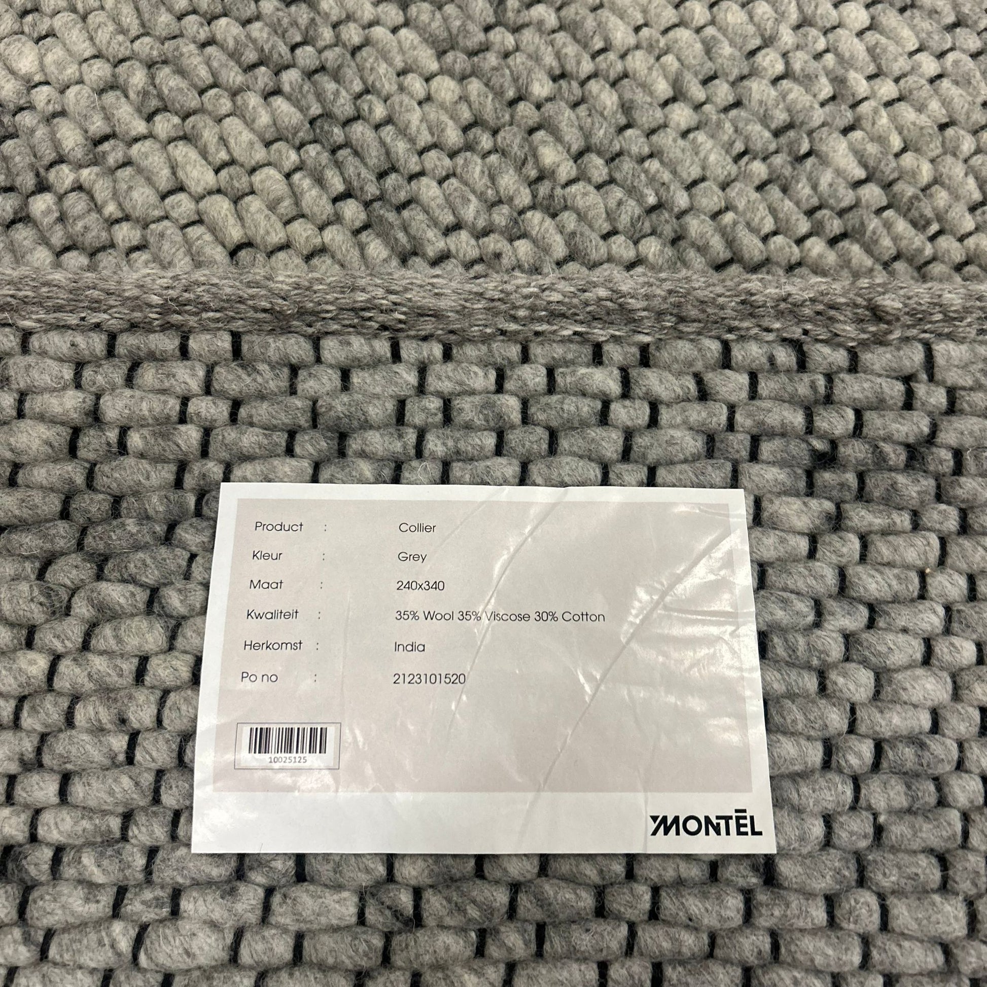 Montèl Collier Grey Vloerkleed - 240x340cm - QF Living