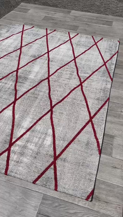 Brinker Carpets Retro Collection Cross Silver Red Vloerkleed - 170x230cm